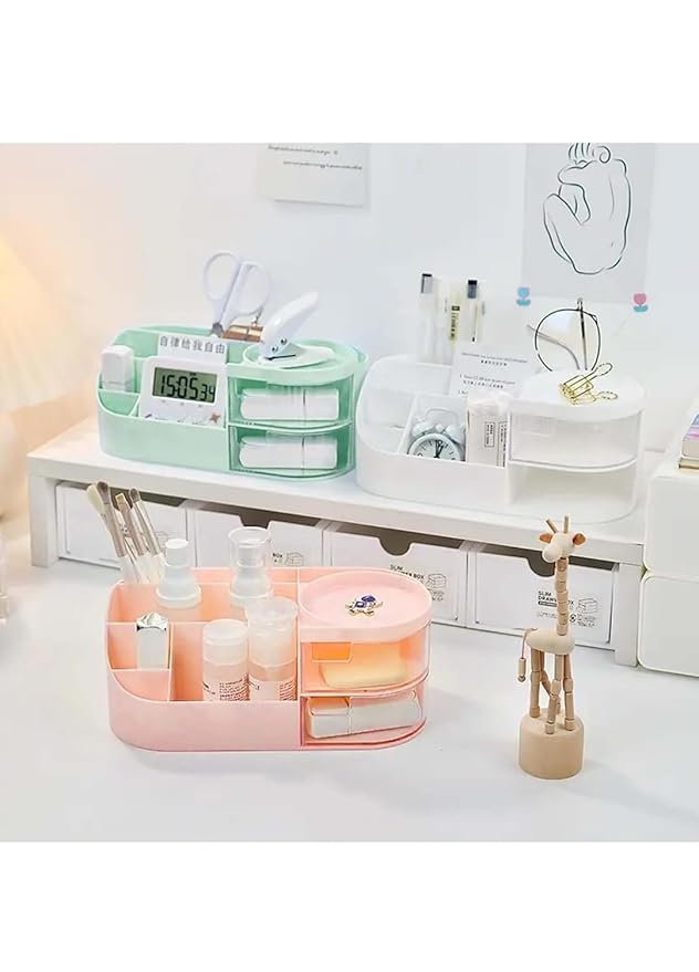 360° Rotating Dressing Table Cosmetic Bathroom Storage Organizer (MULTICOLOR)