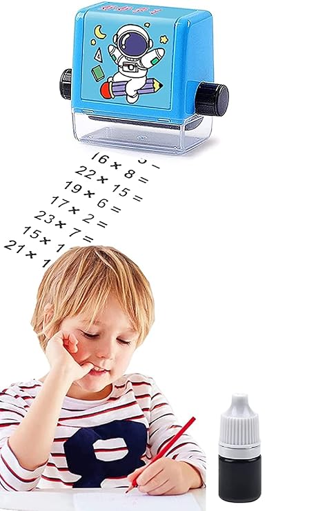 Birud  Stamps for Kids, Roller Design Teaching Stamp, Math Stamps Practice Tools For Single Addition,Subtraction,multipication and division(pack of 1)