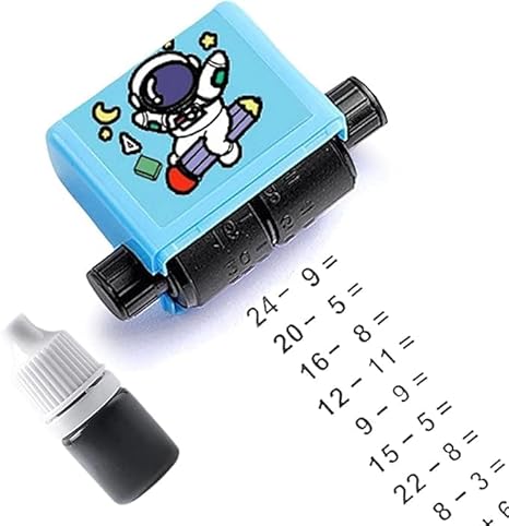 Birud  Stamps for Kids, Roller Design Teaching Stamp, Math Stamps Practice Tools For Single Addition,Subtraction,multipication and division(pack of 1)